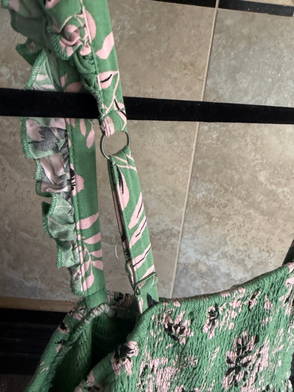 torrid Green Floral Midi Dress with Smocked Bodice and Ruffle Straps - Picture 8 of 10